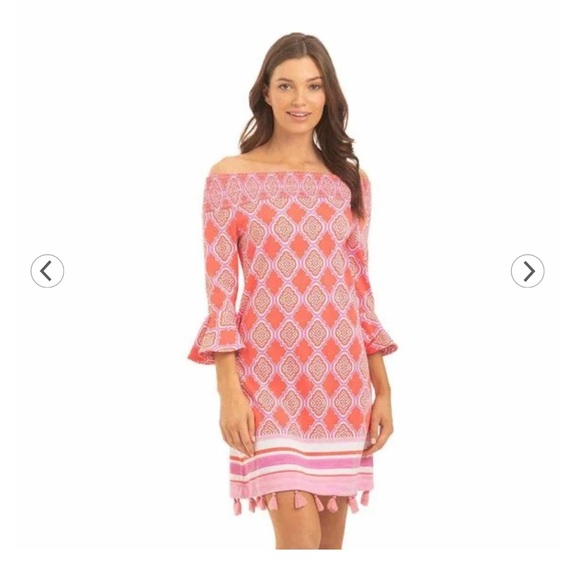 NWT CABANA LIFE Cora Geo Women's Off the Shoulder Dress size Medium - Picture 8 of 13